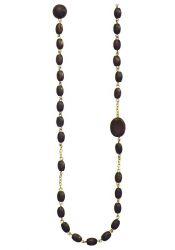 Pilgrim Damenkette :wooden beads black/matt gold