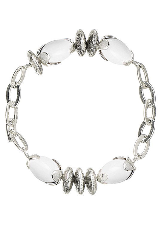 Pilgrim Damenarmband :birds white/silver