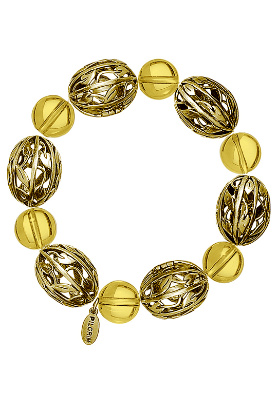 Pilgrim Damenarmband :filigree brown/gold