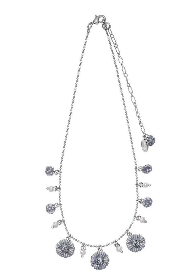 Pilgrim Damenkette :flower mix blue/silver