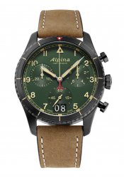 Alpina Startimer Pilot Chrono Big Date Herrenchronograph Grün