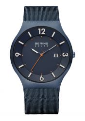 BERING Herren-Solaruhr Slimline Blau