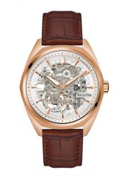 Bulova Herrenuhr Skeleton Old Classic Weiß
