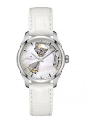 Hamilton Jazzmaster Open Heart Damenuhr Weiß