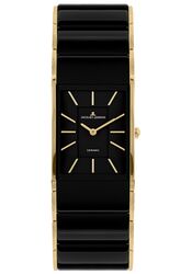 Jacques Lemans Damenuhr Dublin HighTech Ceramic schwarz / IP-gold