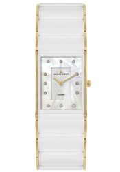 Jacques Lemans Damenuhr Dublin HighTech Ceramic weiß / IP-gold