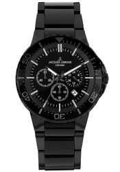 Jacques Lemans Chronograph Colmar HighTech Ceramic schwarz / IP-black