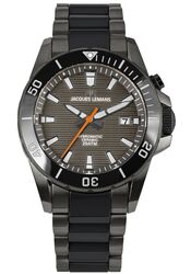 Jacques Lemans Herrenuhr Hybromatic Limited Edition Ceramic schwarz / IP-black