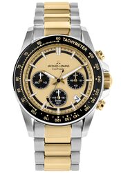 Jacques Lemans Chronograph Limited Jubiläumsuhr Eco Power Solar / Ceramic / IP-gold