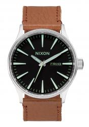 Nixon The Sentry Leather Black/Saddle Herrenuhr