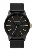 The Sentry Leather Matte Black/Gold Herrenuhr