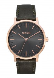 Nixon The Porter Leather Rose Gold Gunmetal Surplus