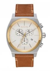 Nixon The Time Teller Chrono Leather Gold / Cream / Tan