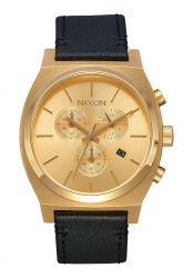 Nixon The Time Teller Chrono Leather All Gold / Black