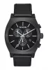 The Time Teller Chrono Leather All Black / White