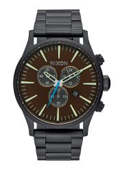 Nixon The Sentry Chrono All Black Brass Brown