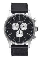 Nixon The Sentry Chrono Leather Black