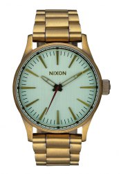 Nixon The Sentry 38 SS All Brass / Green Crystal