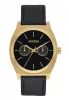 The Time Teller Deluxe Leather Gold / Black Sunray