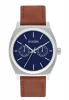 The Time Teller Deluxe Leather Navy Sunray Brown