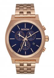 Nixon The Time Teller Chrono All Rose Gold / Navy Sunray