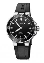 Oris Damenuhr Aquis Date Automatik-Taucheruhr Schwarz