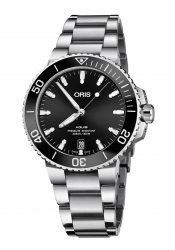 Oris Herrenuhr Aquis Date Automatik-Taucheruhr Schwarz