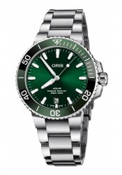 Oris Herrenuhr Aquis Date Automatik-Taucheruhr Grün
