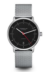 Sternglas Naos Automatik 38mm Schwarz Milanaise