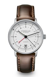 Sternglas Naos Pro GMT Automatik weiß Bridle dunkelbraun