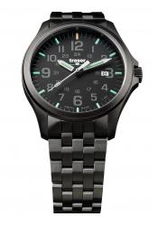 Traser Officer Pro Gunmetal Black Militäruhr Silber