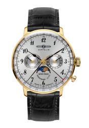 Zeppelin Hindenburg Mondphase Herrenuhr Gold