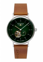 bauhaus Herrenuhr Open Heart Grün